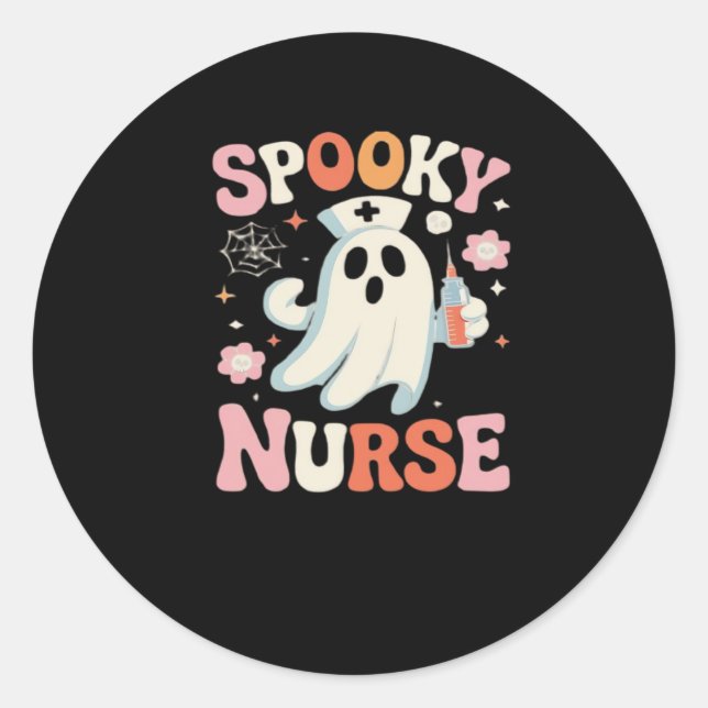 Spooky Nurse Classic T-Shirt_1 Classic Round Sticker (Front)