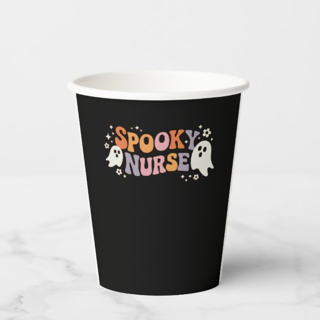 Spooky Nurse Classic T-Shirt Paper Cups (Front)
