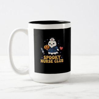 Spooky Nurse Club Mug - Cute Ghost Nurse Halloween