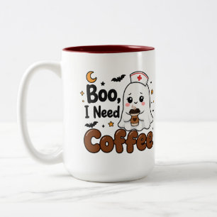 Spooky Nurse Coffee Mug Kawaii Ghost Halloween