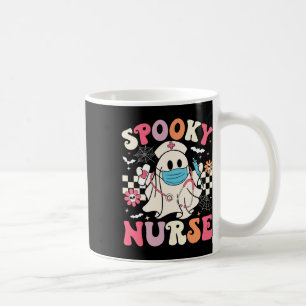 Spooky Nurse Ghost Halloween Cute Groovy Nursing H Coffee Mug