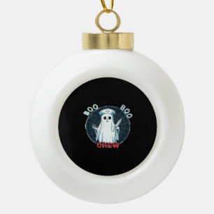Spooky Nurse Ghost Haunted Hospital Crew Ghostly N Ceramic Ball Christmas Ornament