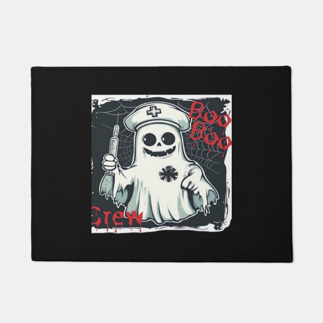 Spooky Nurse Ghost Haunted Hospital Crew Ghostly N Doormat (Front)