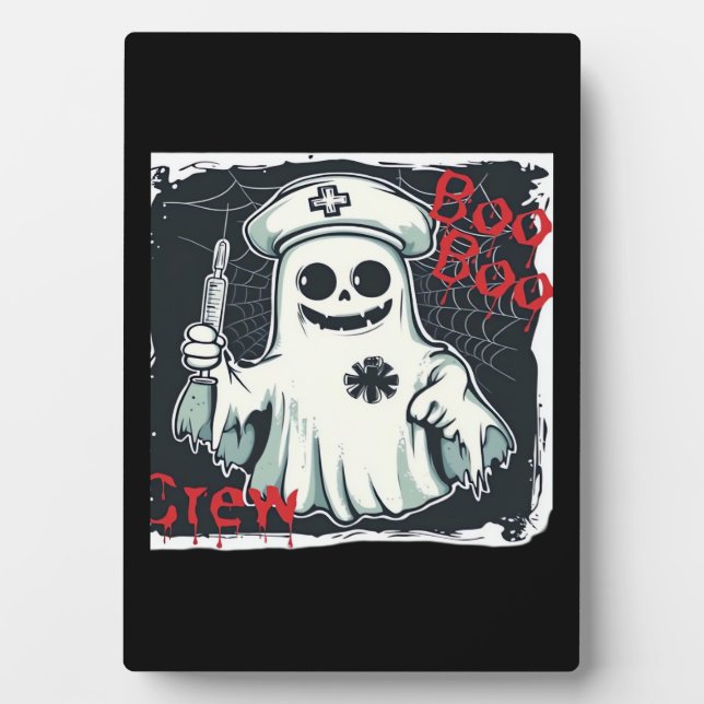 Spooky Nurse Ghost Haunted Hospital Crew Ghostly N Plaque (Front)