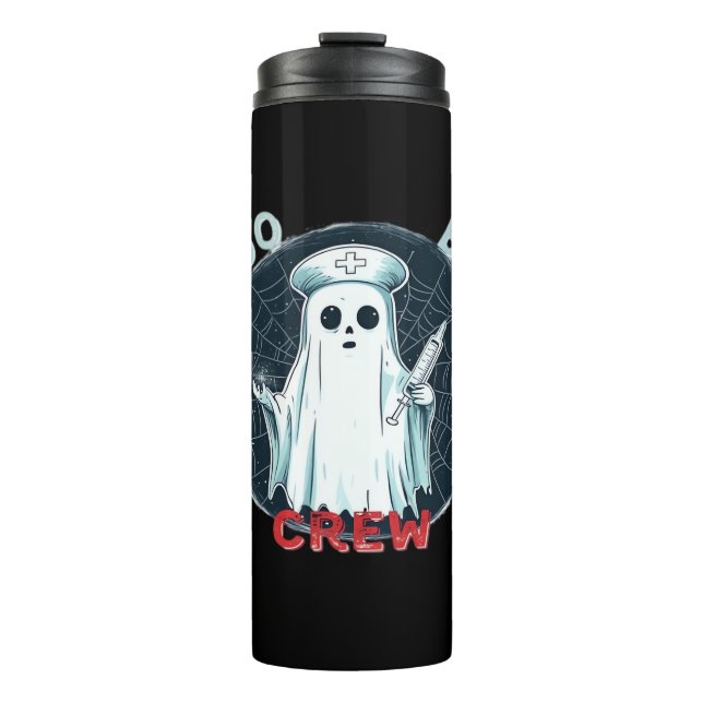 Spooky Nurse Ghost Haunted Hospital Crew Ghostly N Thermal Tumbler (Front)
