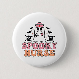 Spooky Nurse Halloween Costume Eerie Elegance 6 Cm Round Badge