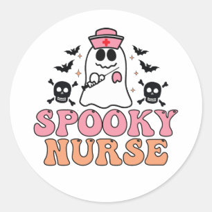 Spooky Nurse Halloween Costume - Eerie Elegance Classic Round Sticker