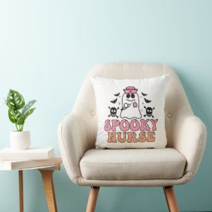 Spooky Nurse Halloween Costume - Eerie Elegance Cushion
