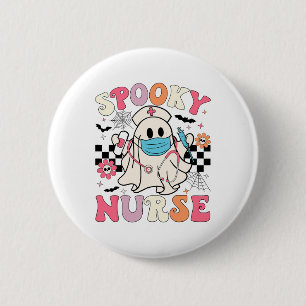 Spooky Nurse Halloween Ghost Cute Nursing Hallowee 6 Cm Round Badge