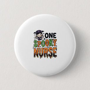Spooky Nurse Halloween Vintage Engraving Design_1 6 Cm Round Badge