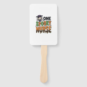 Spooky Nurse Halloween Vintage Engraving Design_1 Hand Fan