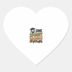 Spooky Nurse Halloween Vintage Engraving Design_1 Heart Sticker