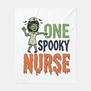Spooky Nurse Halloween Vintage Vector Design_1 Fleece Blanket