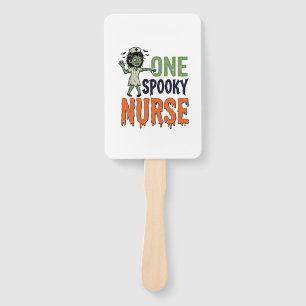 Spooky Nurse Halloween Vintage Vector Design_1 Hand Fan
