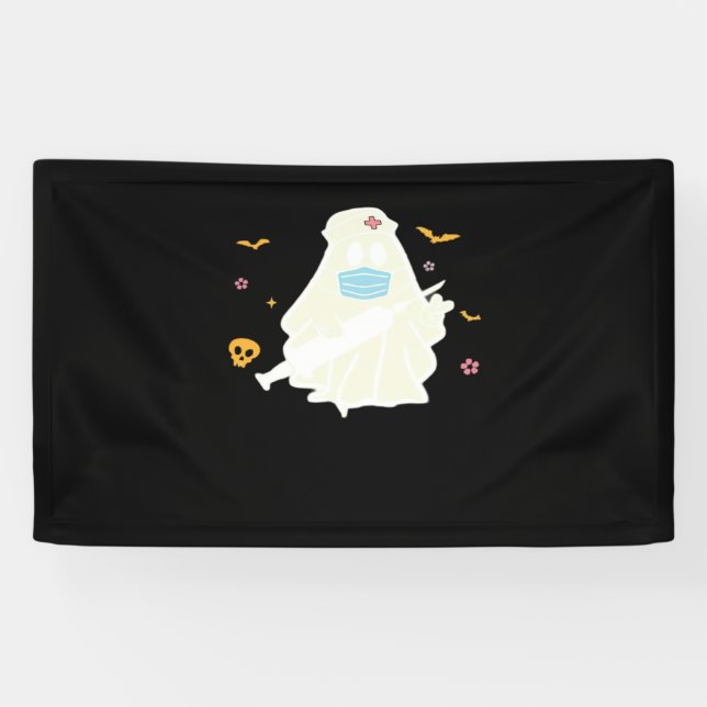 Spooky Nurse Practitioner Cute Halloween Oversized Banner (Horizontal)