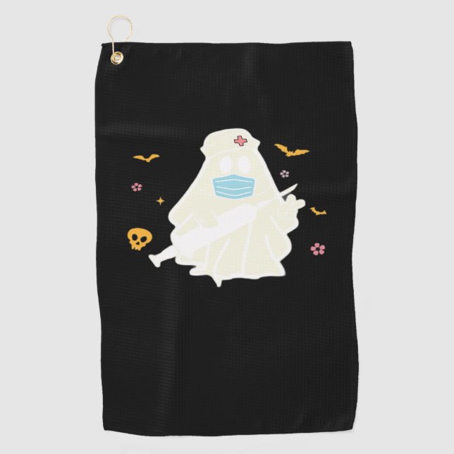 Spooky Nurse Practitioner Cute Halloween Oversized Golf Towel (Front)