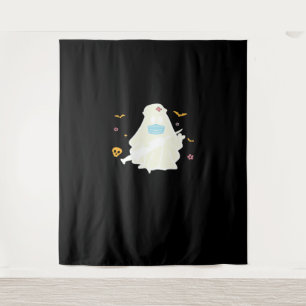 Spooky Nurse Practitioner Cute Halloween Oversized Tapestry