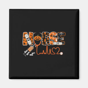 Spooky Nurse Pumpkin Halloween Costume Rn Cna Mens Magnet
