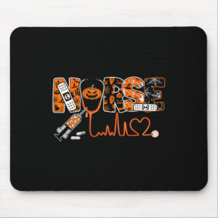 Spooky Nurse Pumpkin Halloween Costume Rn Cna Mens Mouse Pad
