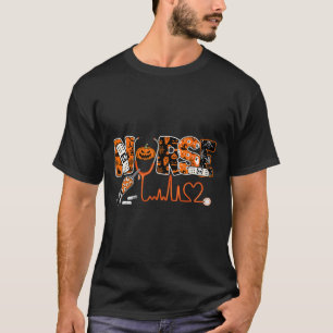 Spooky Nurse Pumpkin Halloween Costume Rn Cna Mens T-Shirt