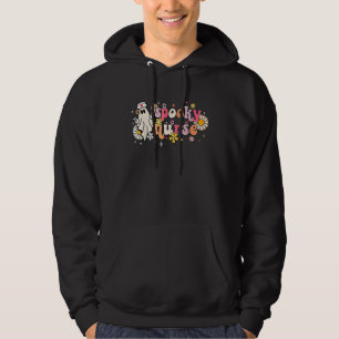 Spooky Nurse Sheet Groovy Retro Ghost Halloween Hoodie