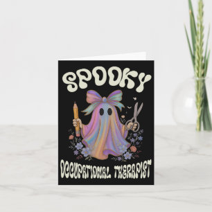 Spooky Occupational Therapist Ghost Floral Hallowe Card