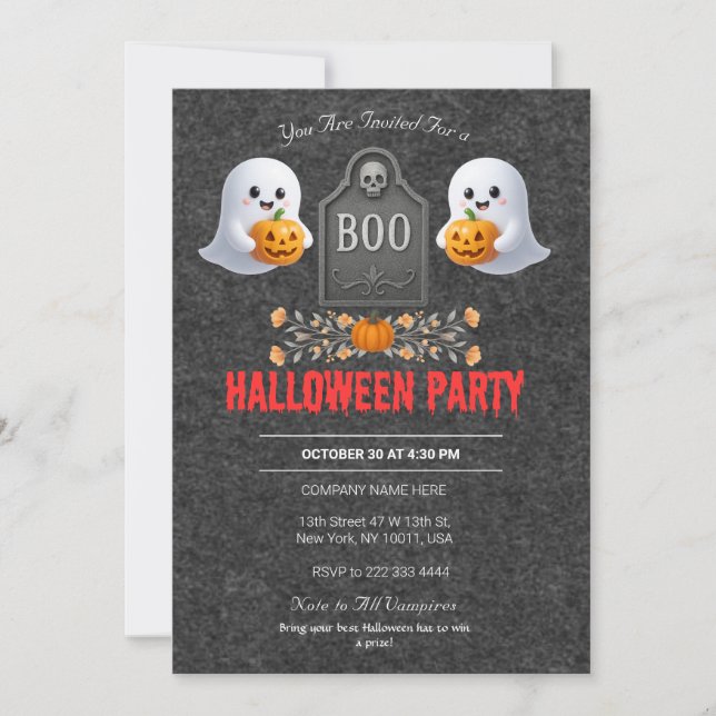 Spooky Office Halloween Party Invitation (Front)