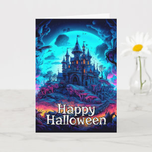 Spooky Old Haunted House   Happy Halloween Card