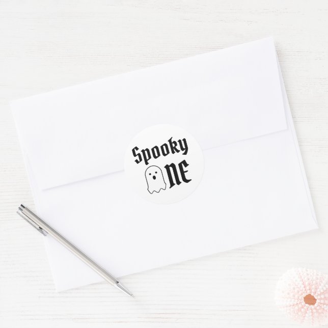 Spooky One 1st Birthday Classic Round Sticker (Envelope)