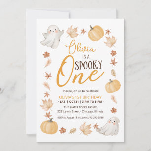 Spooky One 1st Birthday Halloween Invitations