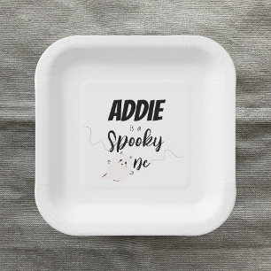 Spooky One   1st Birthday Plates   Minimal Pink