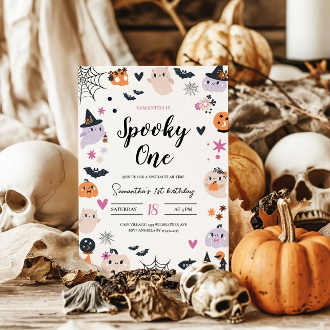 Spooky One Adorable Halloween Birthday Invitation  (Creator Uploaded)