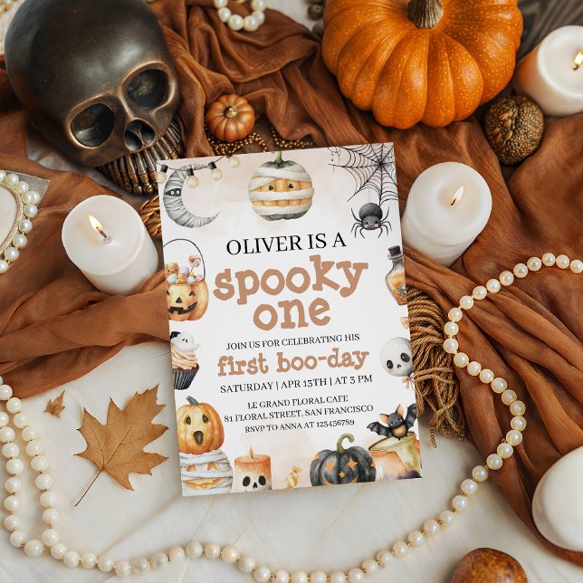 Spooky One Birthday Invite (Creator Uploaded)