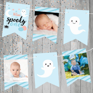 Spooky One Blue First Birthday Bunting