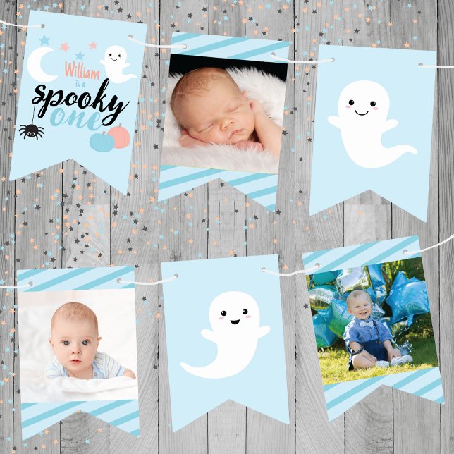 Spooky One Blue First Birthday Bunting (Creator Uploaded)