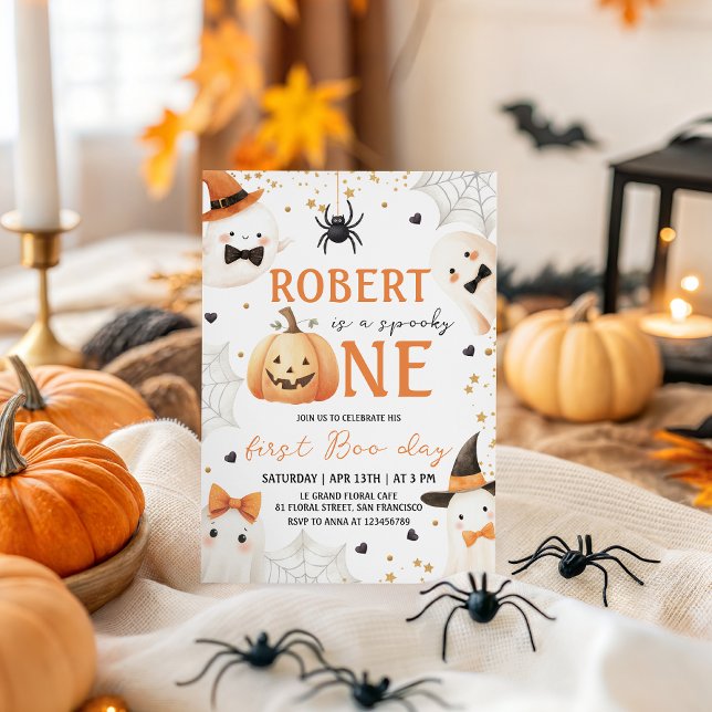 Spooky One Boy First Birthday Invite (Creator Uploaded)