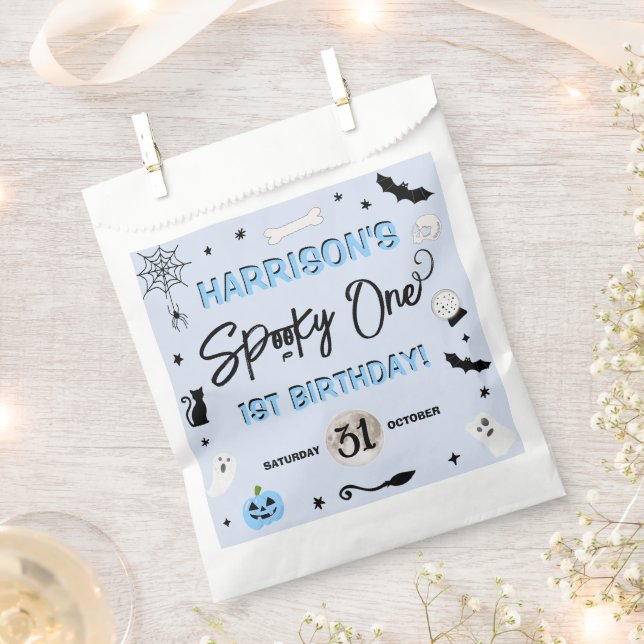 Spooky One! Boys Halloween 1st Birthday Party Favour Bag (Clipped)