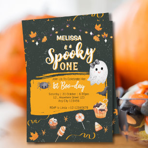 Spooky One Cute Halloween Boo First Birthday  Invitation