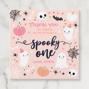 Spooky One Cute Halloween Ghost 1st Birthday Decor Favour Tags