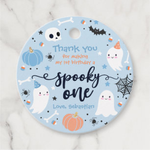 Spooky One Cute Halloween Ghost 1st Birthday Decor Favour Tags