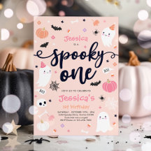 Spooky One Cute Halloween Ghost 1st Birthday Party