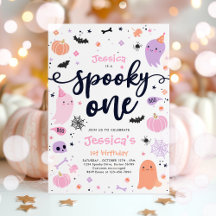 Spooky One Cute Halloween Ghost 1st Birthday Party