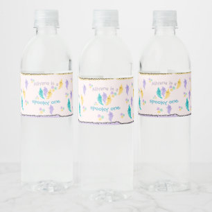 Spooky One Cute Halloween Ghost 1st Birthday Water Bottle Label