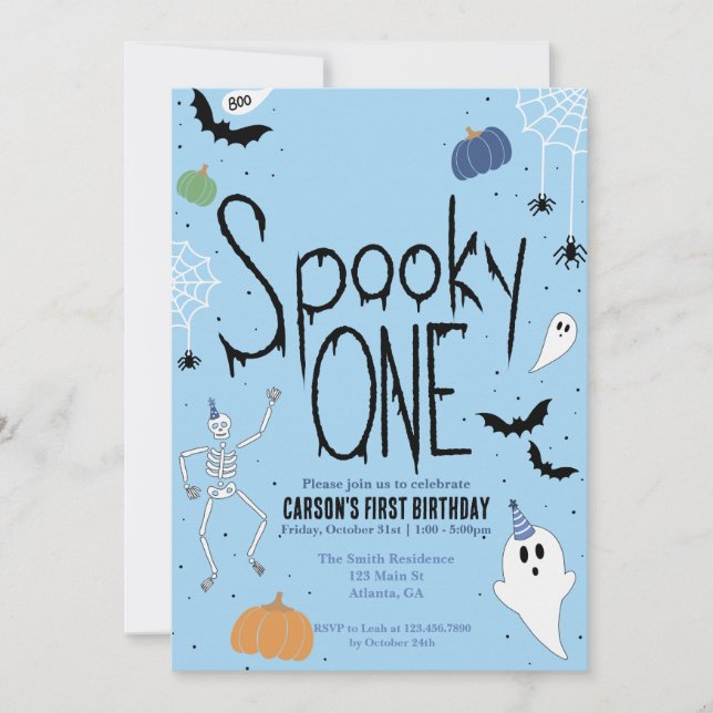 Spooky One First Birthday Invitation (Front)