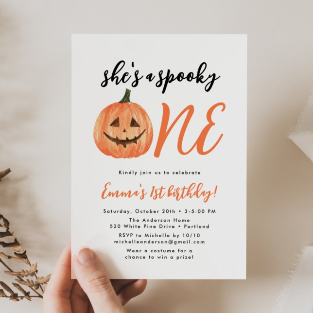 Spooky One First Birthday Party Invitation (Creator Uploaded)