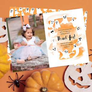 Spooky One First Halloween Birthday Party Thank You Card