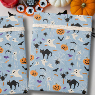 Spooky One First Halloween Kids Birthday Blue Wrapping Paper