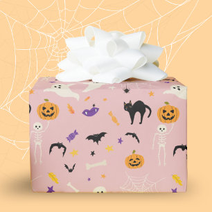 Spooky One First Halloween Kids Birthday Pink Wrapping Paper