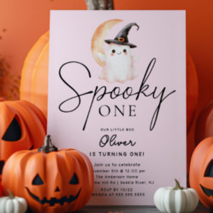 Spooky One Ghost Birthday Invitation