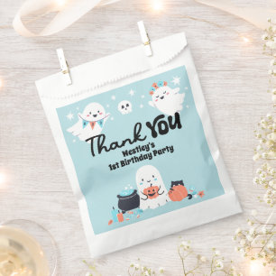 Spooky One Ghost Boy 1st Birthday Party Favour Bag